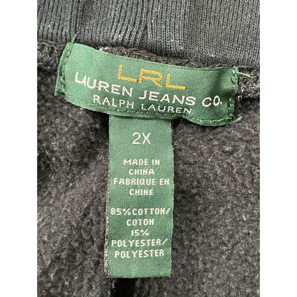 Lauren Ralph Lauren Womens 2X Pants Black Knit Cotton Blend Fleece Pockets - Picture 2 of 14